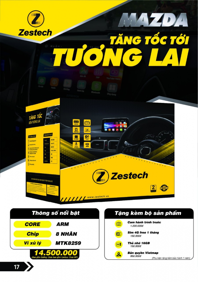 Màn hình android liền khối mazda
