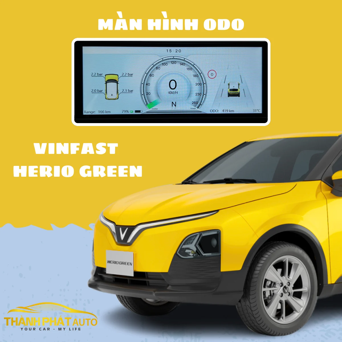 Lắp Màn Hình ODO Cho Xe VinFast Herio Green Tại TPHCM
