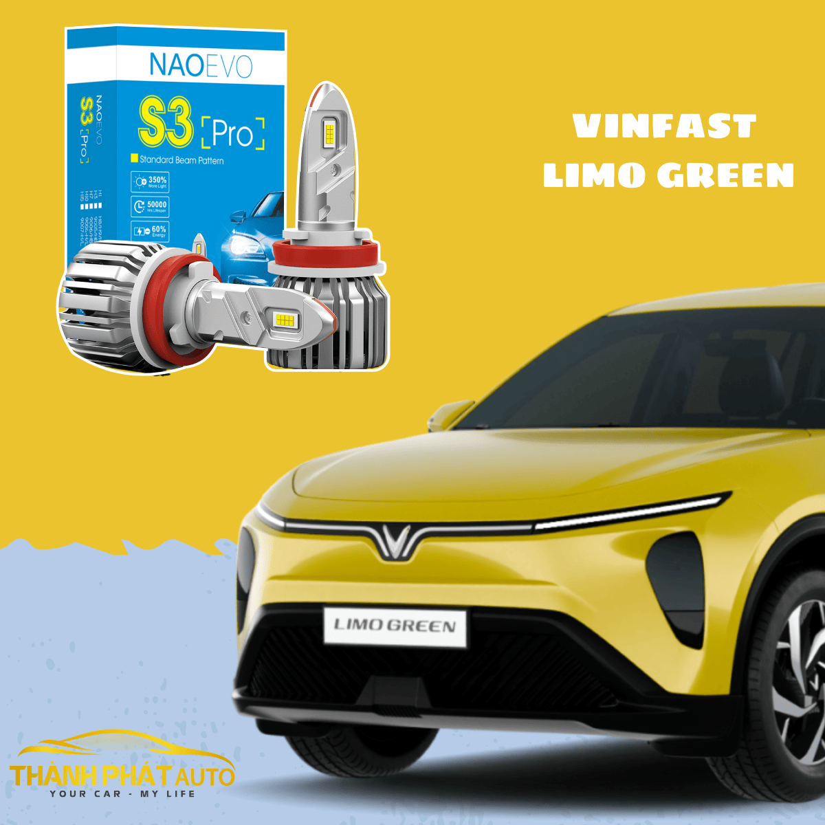 Lắp Đặt Bi LED NaoEvo Xe VinFast Limo Green