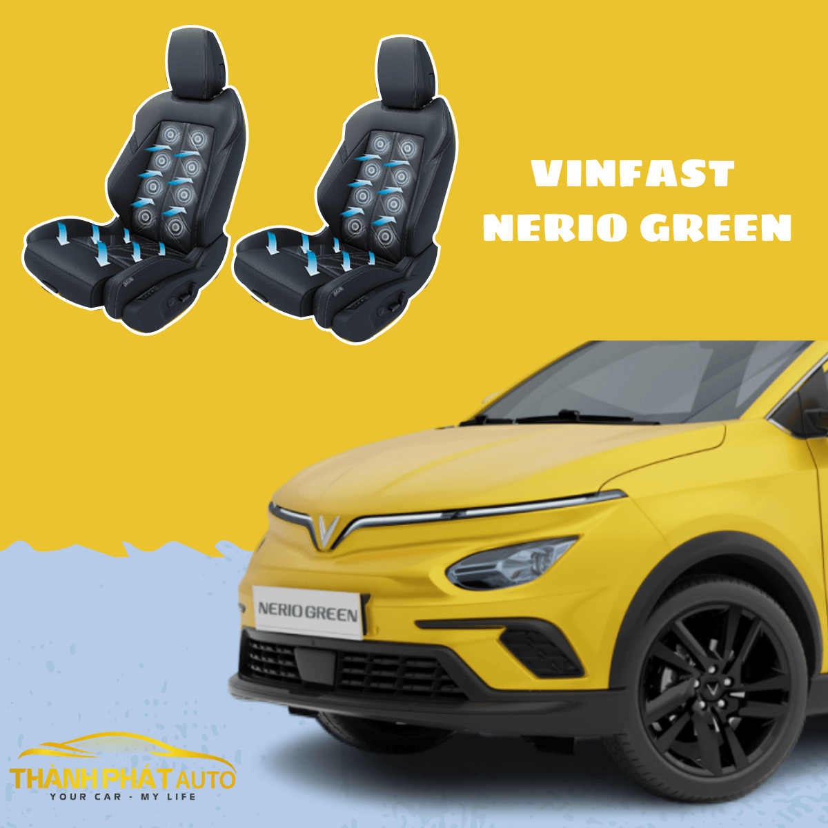 Độ Ghế Chỉnh Điện 6 Hướng Cho VinFast Nerio Green