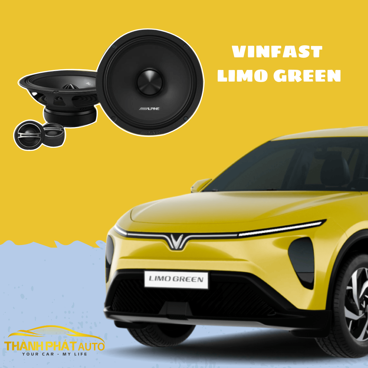Độ Loa Cánh Alpine Xe VinFast Limo Green