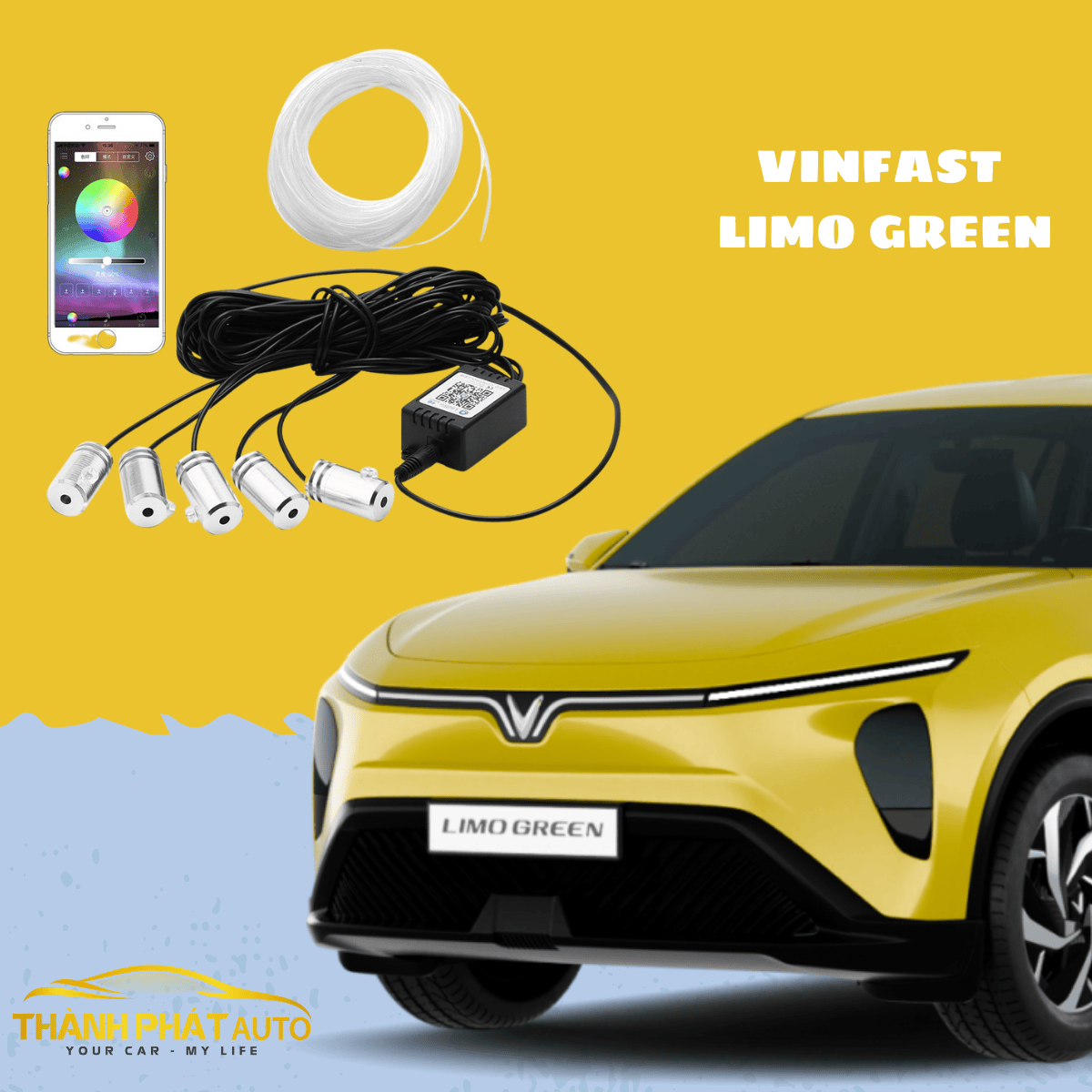 Lắp LED Nội Thất Cho VinFast Limo Green