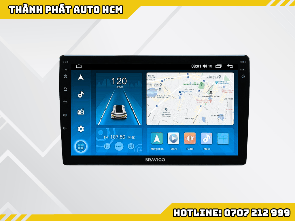 Lắp Màn Hình Bravigo Android Ô Tô Tại Quận Gò Vấp