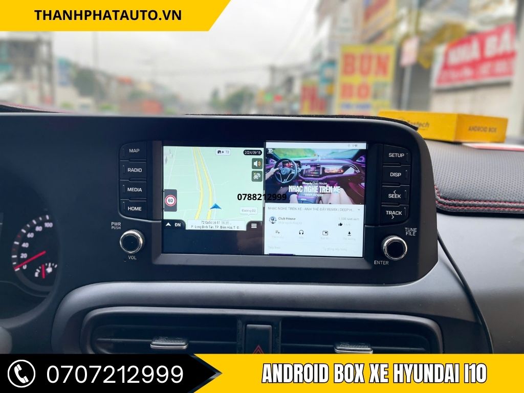 Lắp android box DX165 tiêu chuẩn Hyundai i10