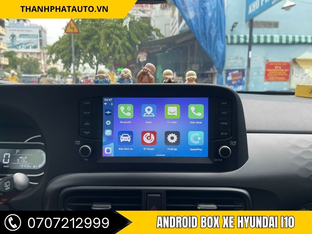 Lắp android box DX165 tiêu chuẩn Hyundai i10