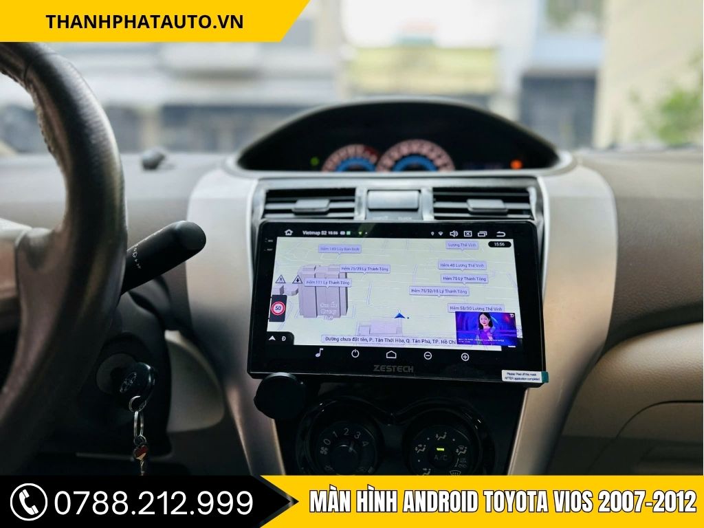 Hình Ảnh lắp đặt Màn Hình Android Toyota Vios 2008 tại Thành Phát Auto