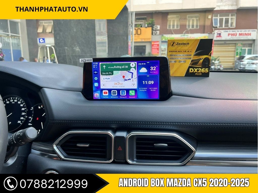 Android Box cho xe Mazda CX5 2020-2025 tại Thành Phát Auto, nâng cấp hệ thống giải trí thông minh với màn hình cảm ứng sắc nét và tính năng kết nối đa dạng.