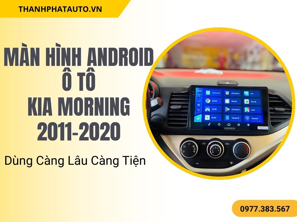 Màn hình hiển thị menu hệ thống và các ứng dụng cơ bản trong xe.