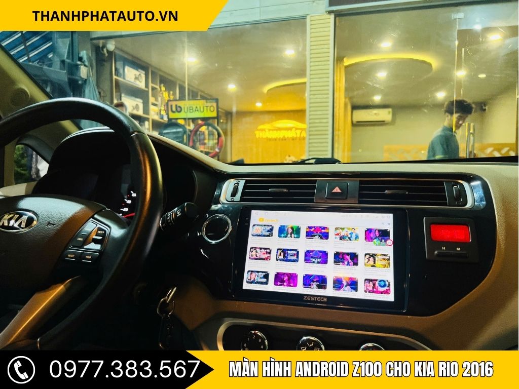 Nội thất Kia Rio 2016 trở nên hiện đại hơn với màn hình cảm ứng Android kích thước lớn