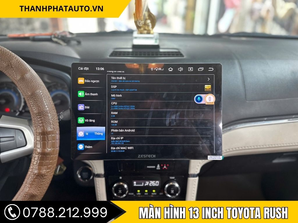 Màn Hình Zestech 13 Inch Cho Toyota Rush