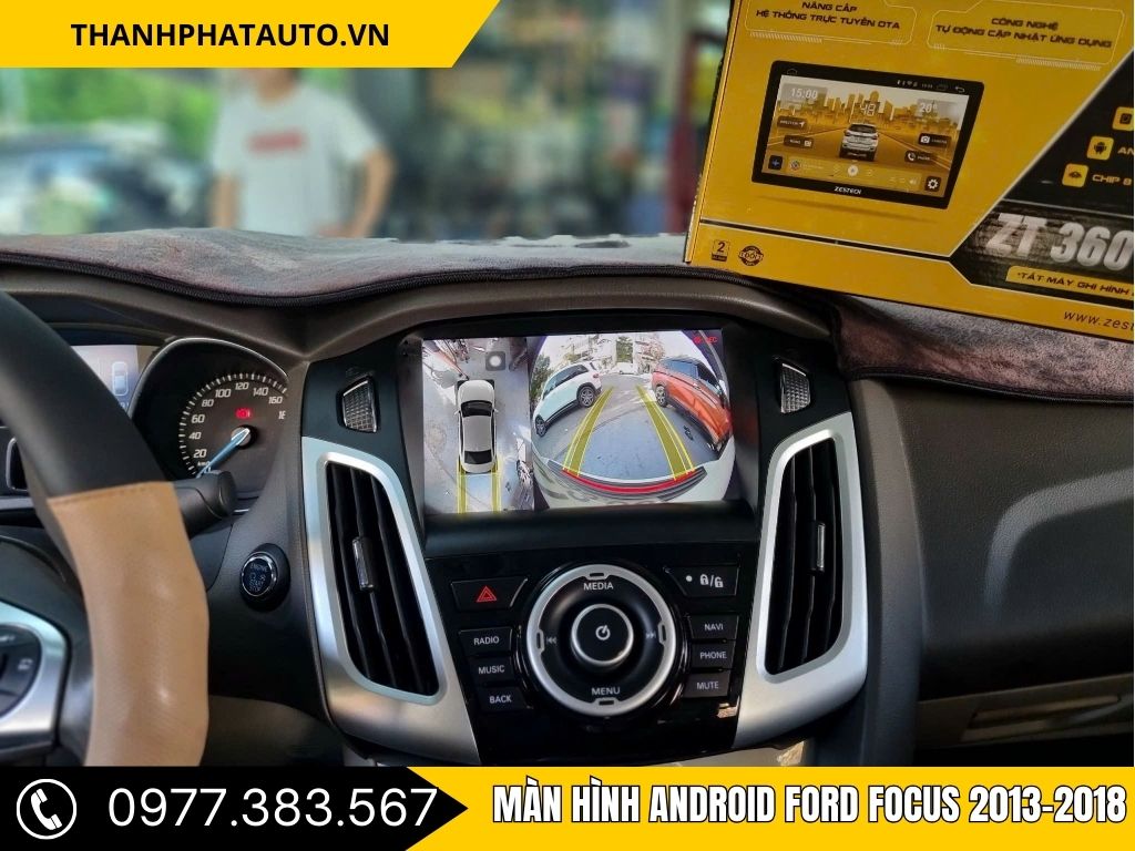 Giao diện Màn hình Android Ford Focus 2013-2018 khi sử dụng trong xe thực tế