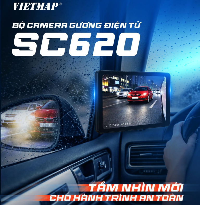 Gương Điện Tử VIETMAP SC620 – Xóa Điểm Mù, Lái Xe An Toàn Tuyệt Đối