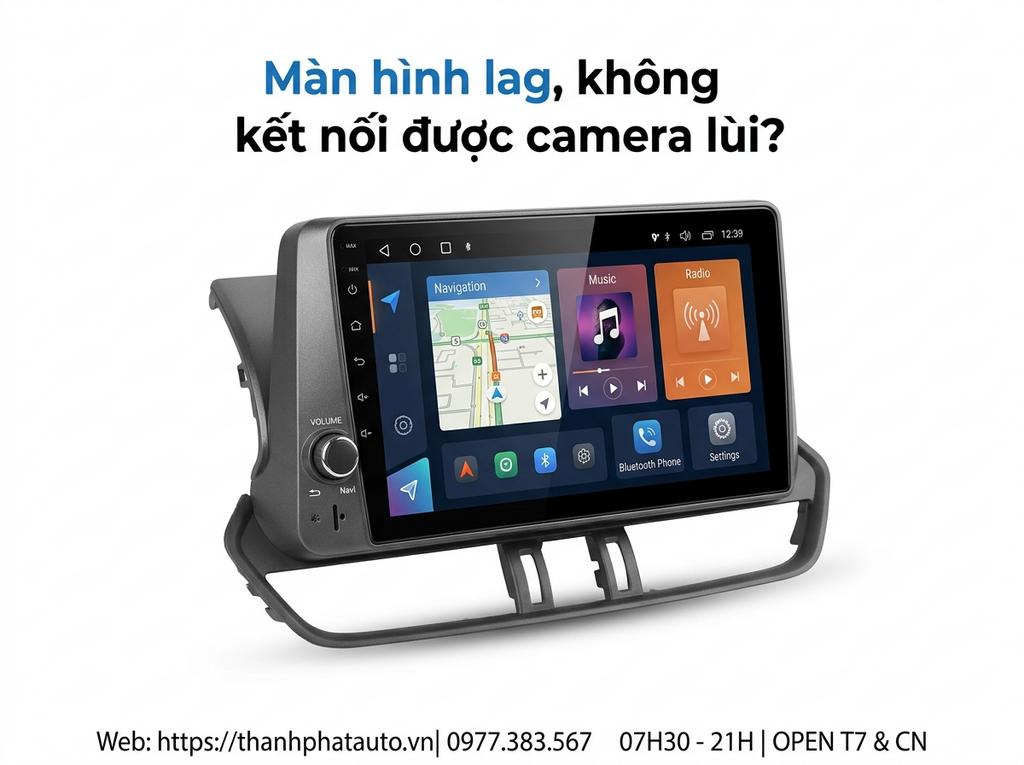 Màn hình lag, không kết nối được camera lùi?