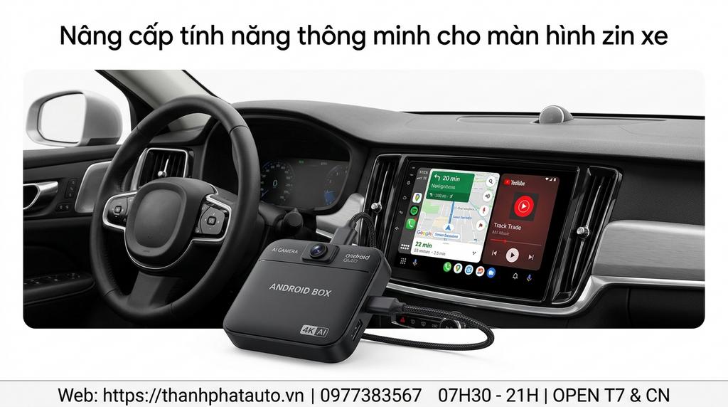 Nâng cấp tính năng thông minh cho màn hình zin xe