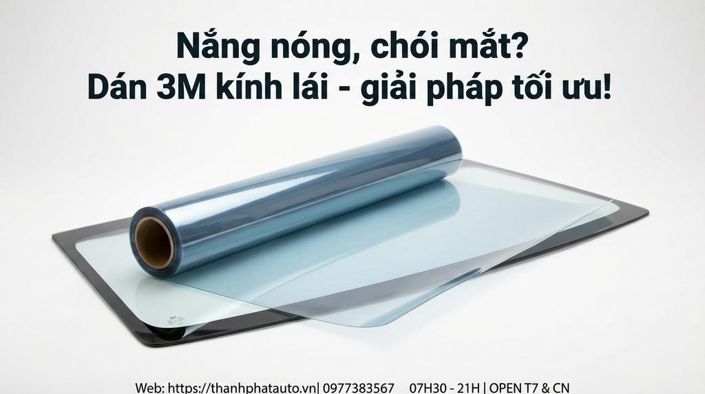 Nắng nóng, chói mắt? Dán 3M kính lái – giải pháp tối ưu!