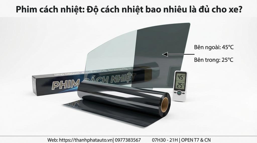 Phim cách nhiệt: Độ cách nhiệt bao nhiêu là đủ cho xe?