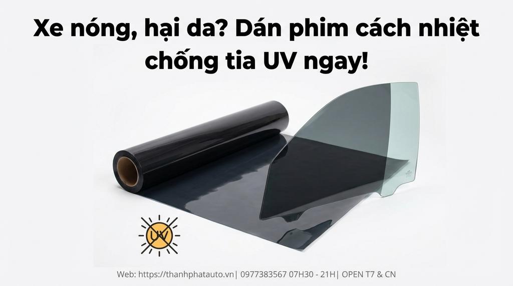 Xe nóng, hại da? Dán phim cách nhiệt chống tia UV ngay!