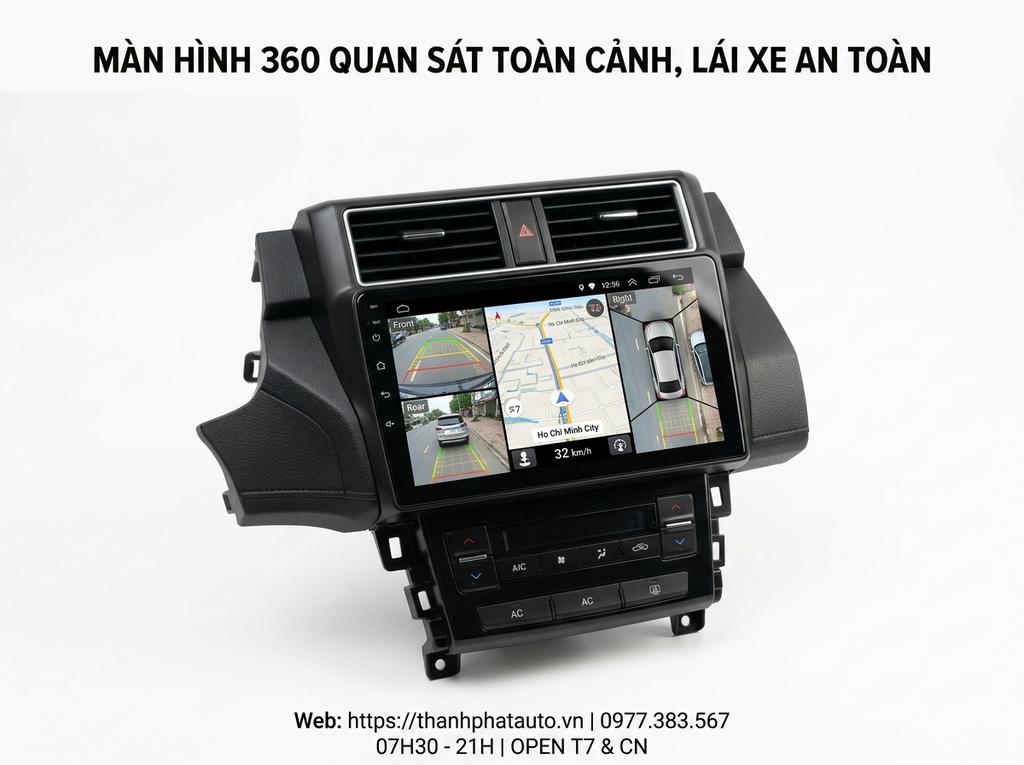 Màn hình 360 quan sát toàn cảnh, lái xe an toàn