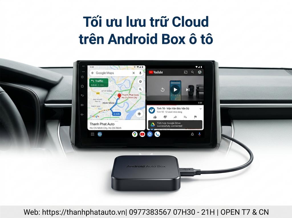 Tối ưu lưu trữ Cloud trên Android Box ô tô