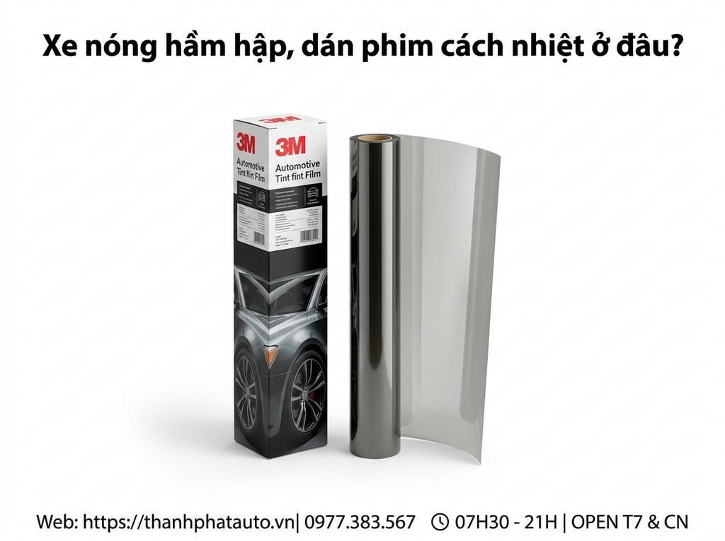 Xe nóng hầm hập, dán phim cách nhiệt ở đâu?