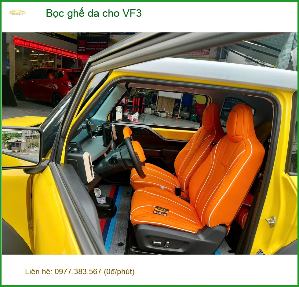 Chị Mai bọc ghế da cho VF3 tại Nhà Bè vì nội thất xe cần nâng cấp ảnh thực tế 2