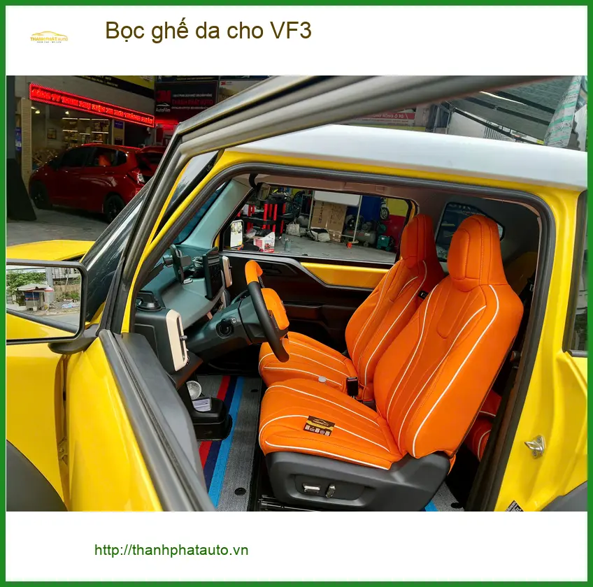 Anh Khang bọc ghế da cho VF3 tại Quận 12 để nội thất sang trọng, dễ vệ sinh