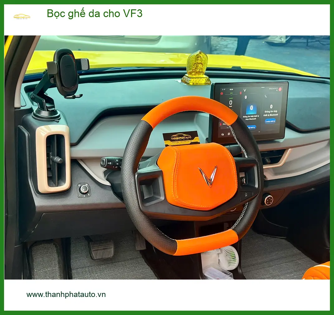 Anh Khang bọc ghế da cho VF3 tại Quận 12 để nội thất sang trọng, dễ vệ sinh ảnh thực tế 2
