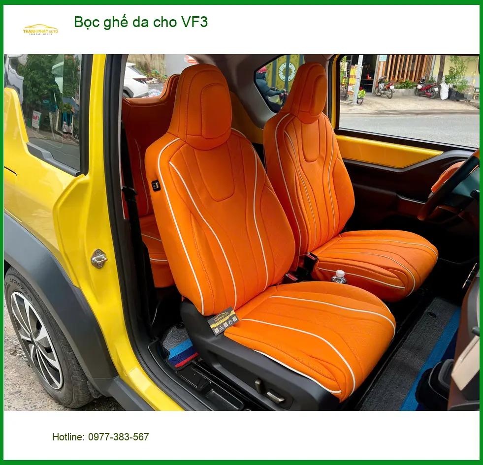 Anh Khang bọc ghế da VinFast VF3 tại Quận Thủ Đức để nội thất xe thêm sang trọng