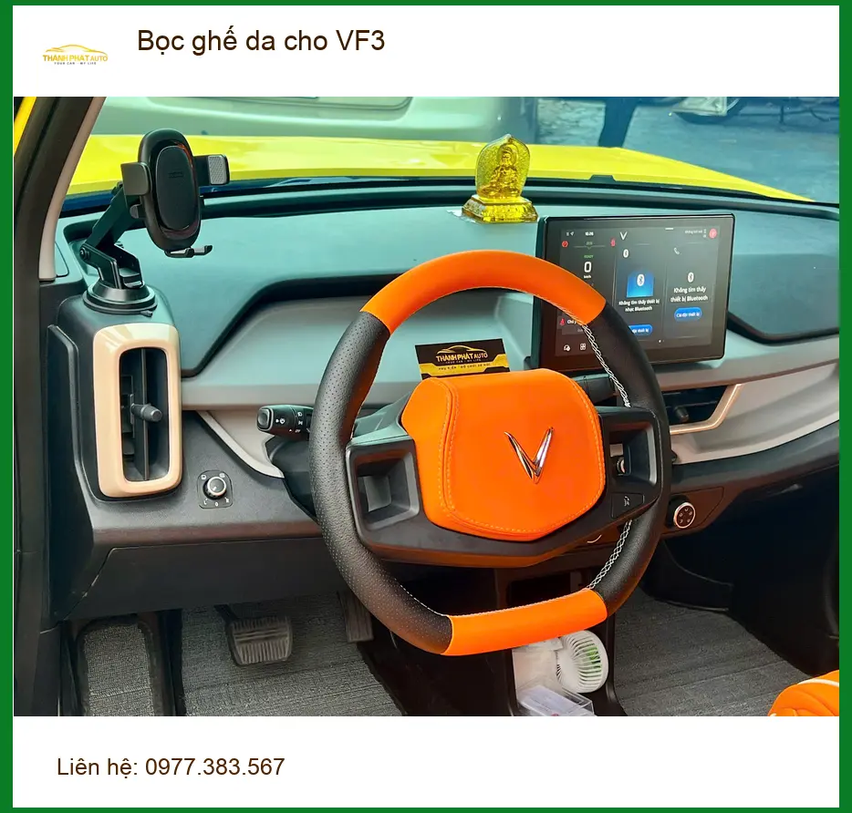 Anh Khang bọc ghế da VinFast VF3 tại Quận Thủ Đức để nội thất xe thêm sang trọng ảnh thực tế 2