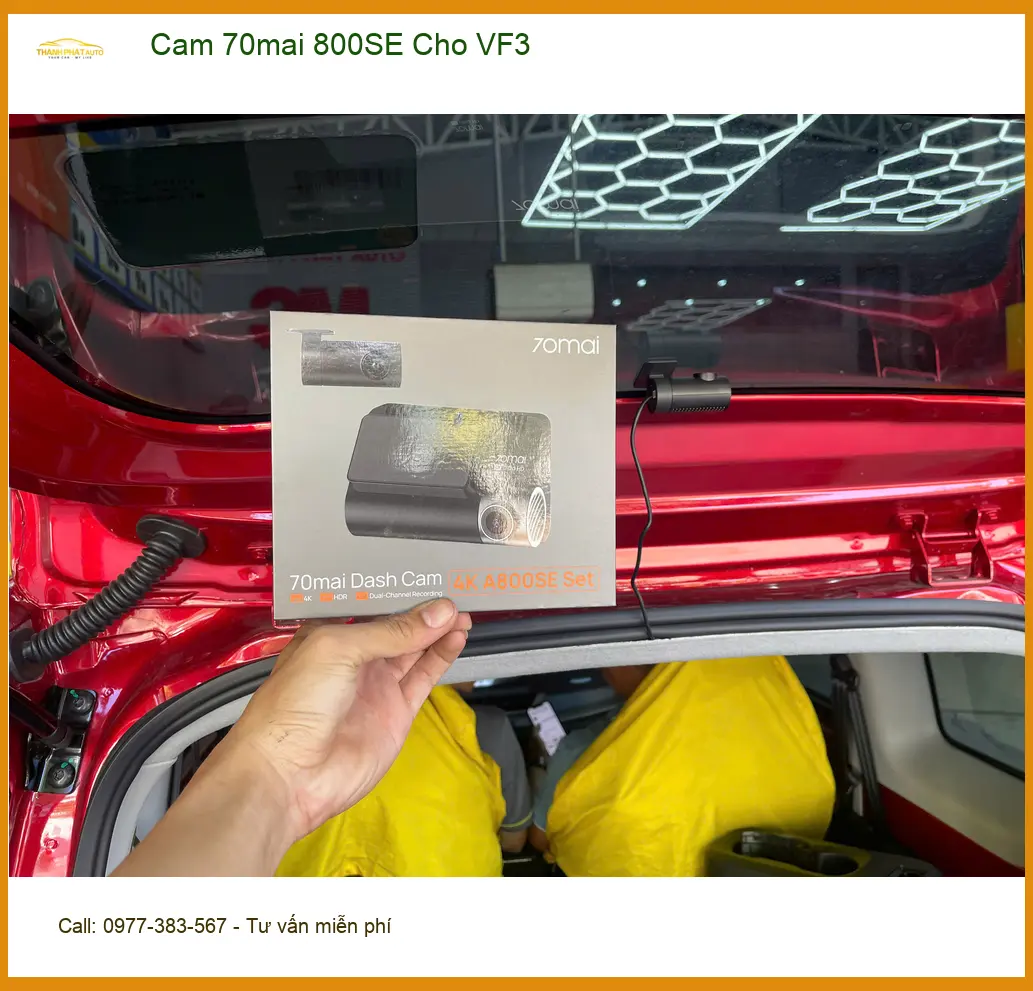 Anh Tùng lắp Cam 70mai 800SE cho VinFast VF3 ở Củ Chi sau va chạm nhỏ ảnh thực tế 2