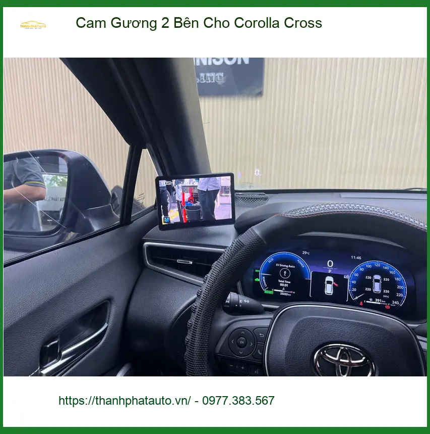 Anh Quang lắp Cam Gương 2 Bên cho Corolla Cross Quận 2 để tránh điểm mù khi lùi xe ảnh thực tế 5
