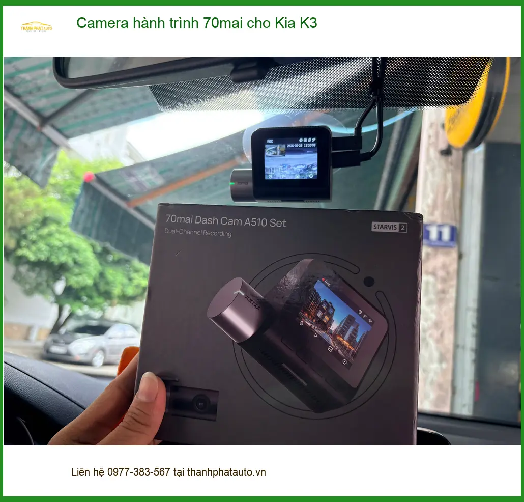 Anh Khải lắp Camera hành trình 70mai cho Kia K3 tại Quận Thủ Đức để ghi lại hành trình rõ nét ảnh thực tế 2