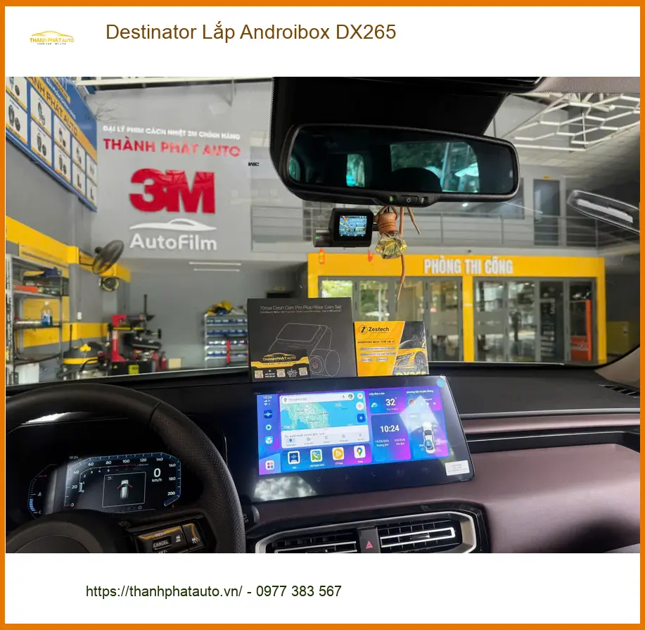 Chị Hồng lắp Destinator Androibox DX265 cho Hyundai Santa Fe tại Quận 2 để giải trí trên xe ảnh thực tế 2
