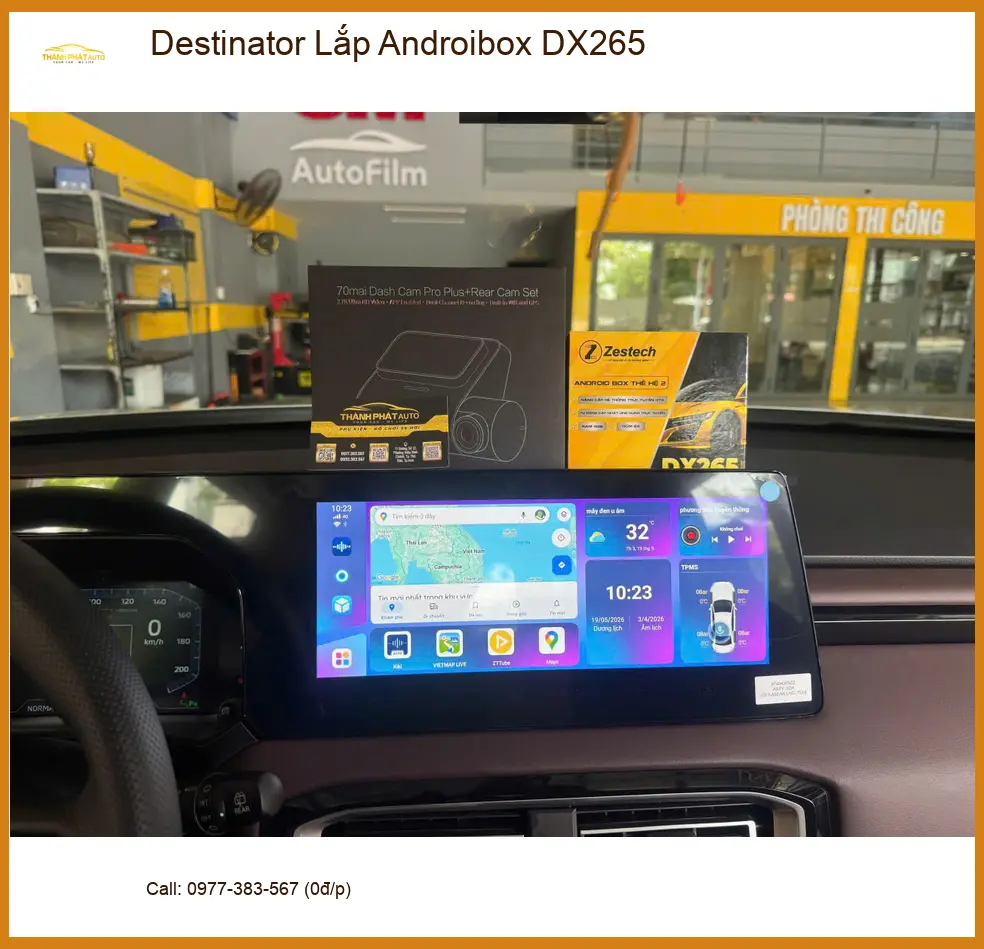 Chị Hồng lắp Destinator Androibox DX265 cho Hyundai Santa Fe tại Quận 2 để giải trí trên xe ảnh thực tế 4
