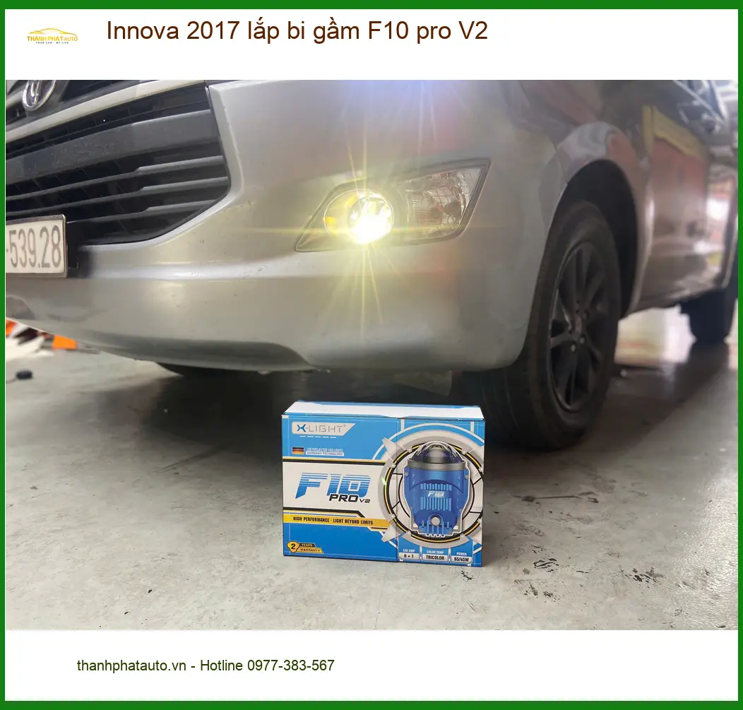 Chị Thư lắp bi gầm F10 pro V2 Innova 2017 tại Thủ Đức tăng sáng