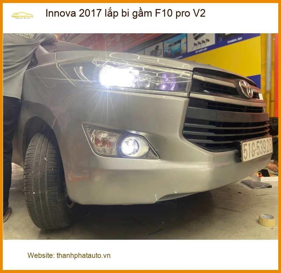 Chị Thư lắp bi gầm F10 pro V2 Innova 2017 tại Thủ Đức tăng sáng ảnh thực tế 2