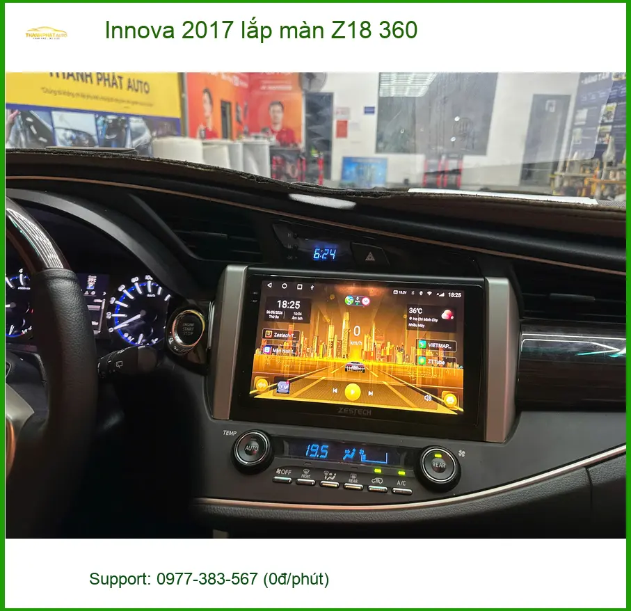 Anh Khánh lắp màn Z18 360 cho Innova 2017 tại Quận 9 tăng tầm nhìn ảnh thực tế 2