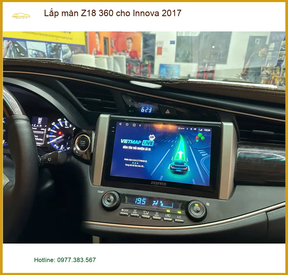 Anh Dũng lắp màn Z18 360 cho Innova 2017 Quận 12, lái xe an toàn hơn. ảnh thực tế 2