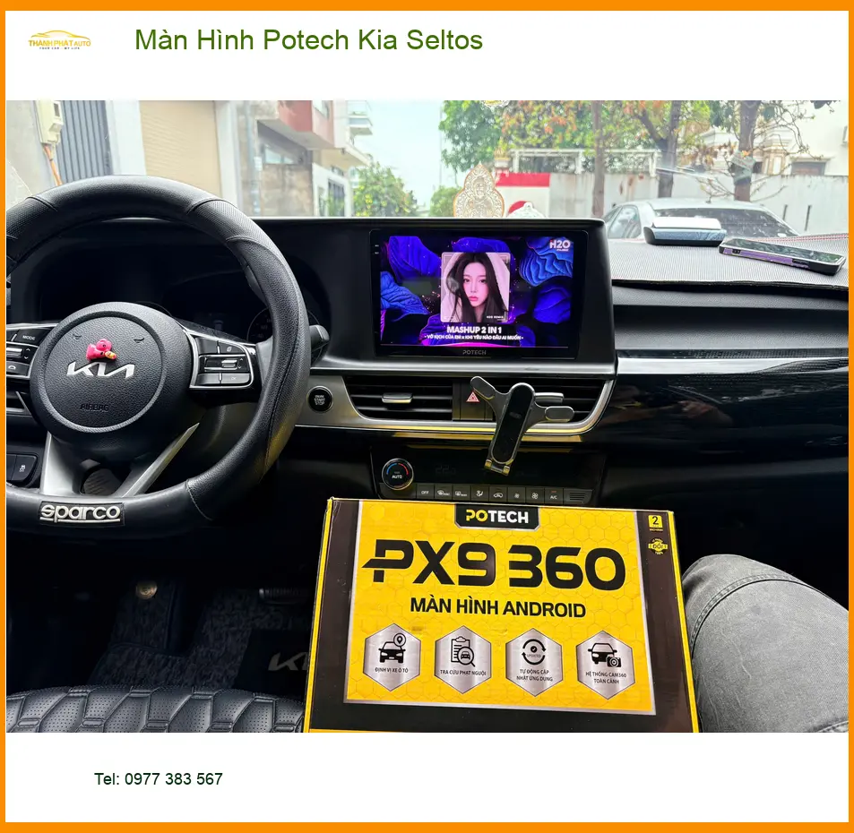 Cô Thảo lắp Màn Hình Potech cho Kia Seltos tại Quận Thủ Đức