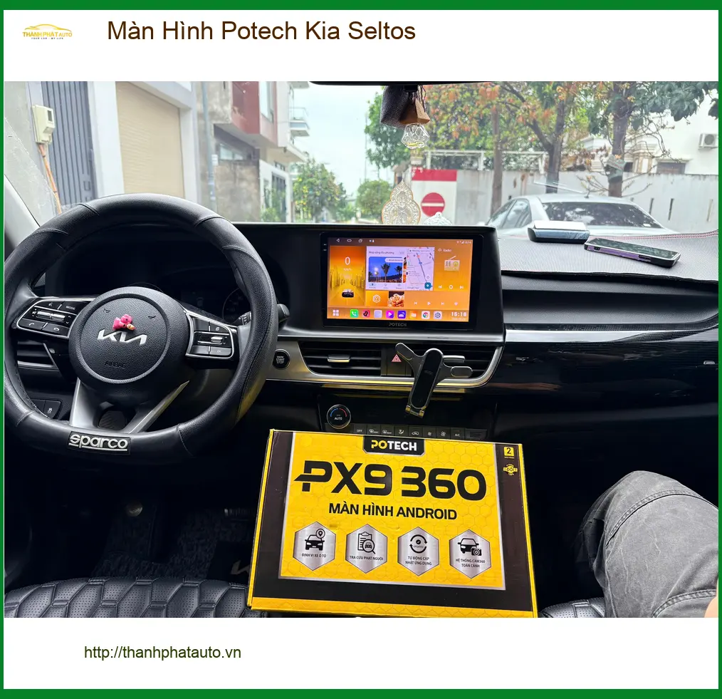 Cô Thảo lắp Màn Hình Potech cho Kia Seltos tại Quận Thủ Đức ảnh thực tế 2
