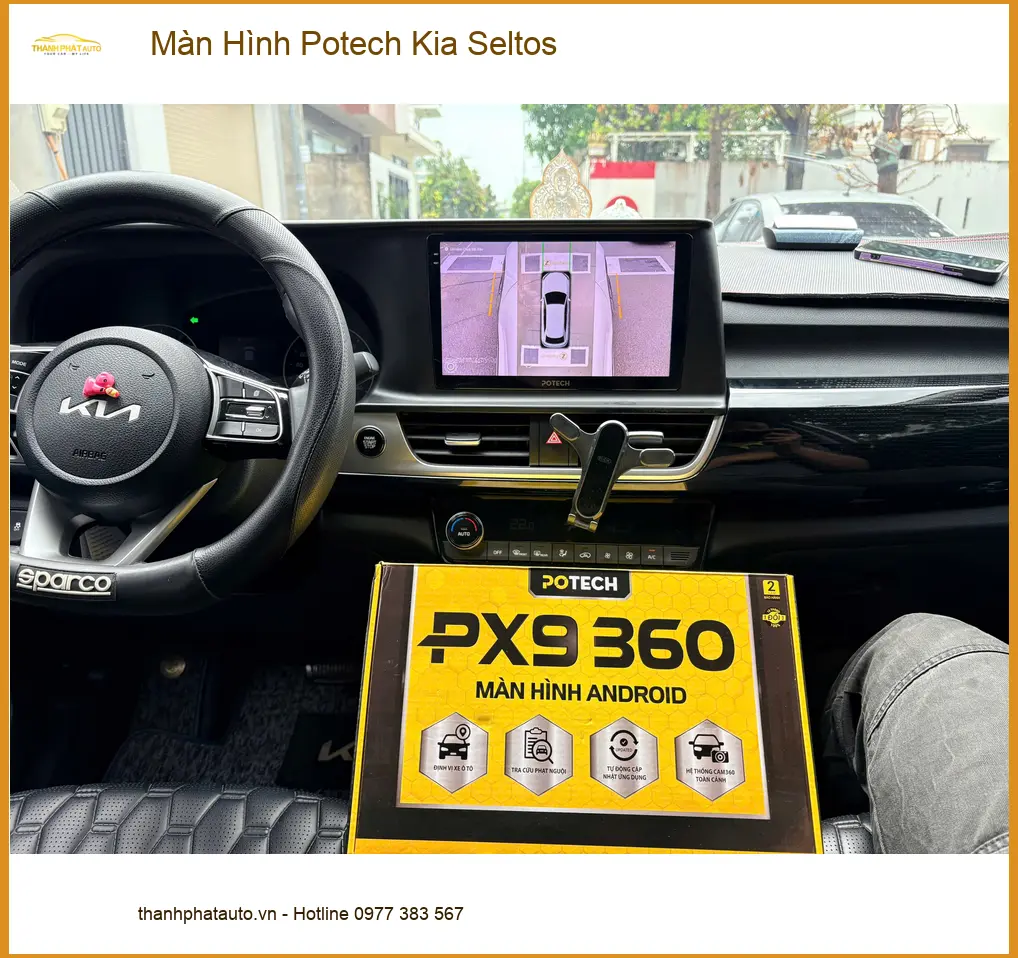 Cô Thảo lắp Màn Hình Potech cho Kia Seltos tại Quận Thủ Đức ảnh thực tế 3