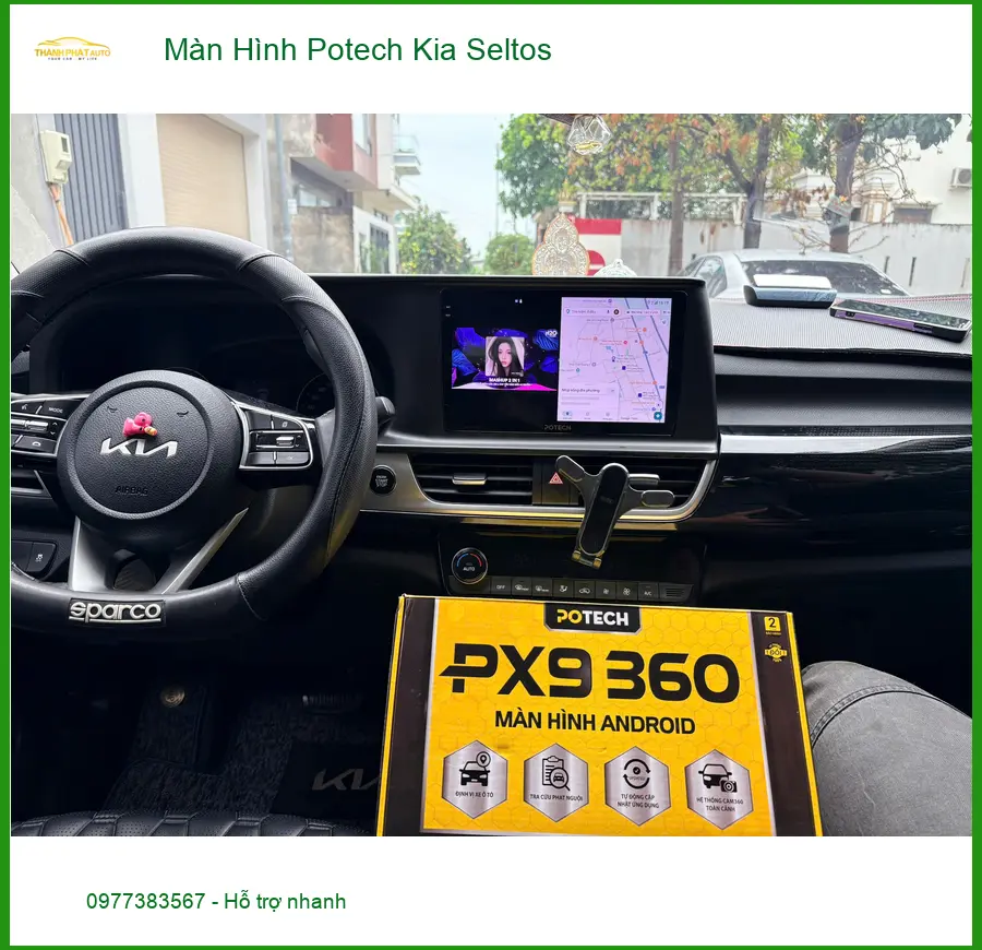Cô Thảo lắp Màn Hình Potech cho Kia Seltos tại Quận Thủ Đức ảnh thực tế 4