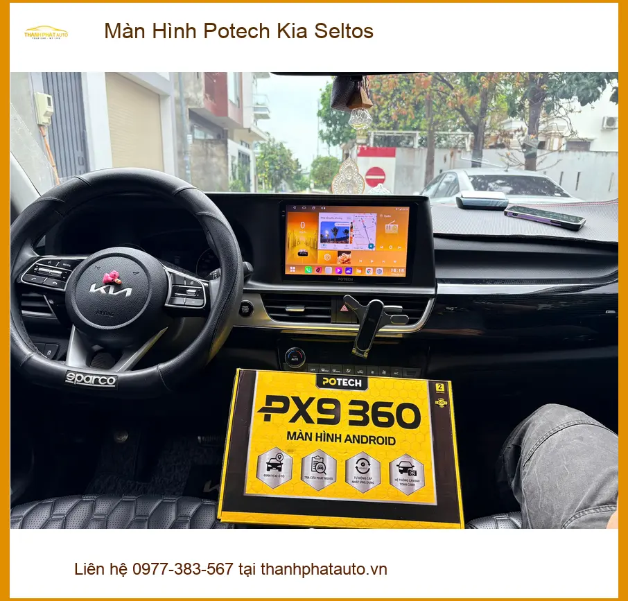 Anh Tùng lắp Màn Hình Potech Kia Seltos tại Quận 2 để lái xe an toàn hơn ảnh thực tế 3