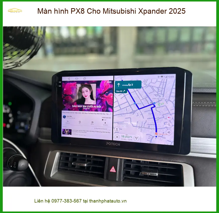 Chị Phương lắp màn hình PX8 cho Mitsubishi Xpander 2025 tại Bình Chánh để trải nghiệm công nghệ mới ảnh thực tế 4