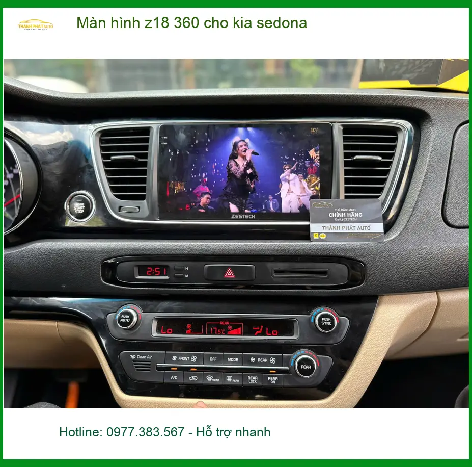 Anh Kiên lắp Màn hình Z18 360 cho Kia Sedona tại Quận Thủ Đức để quan sát toàn cảnh