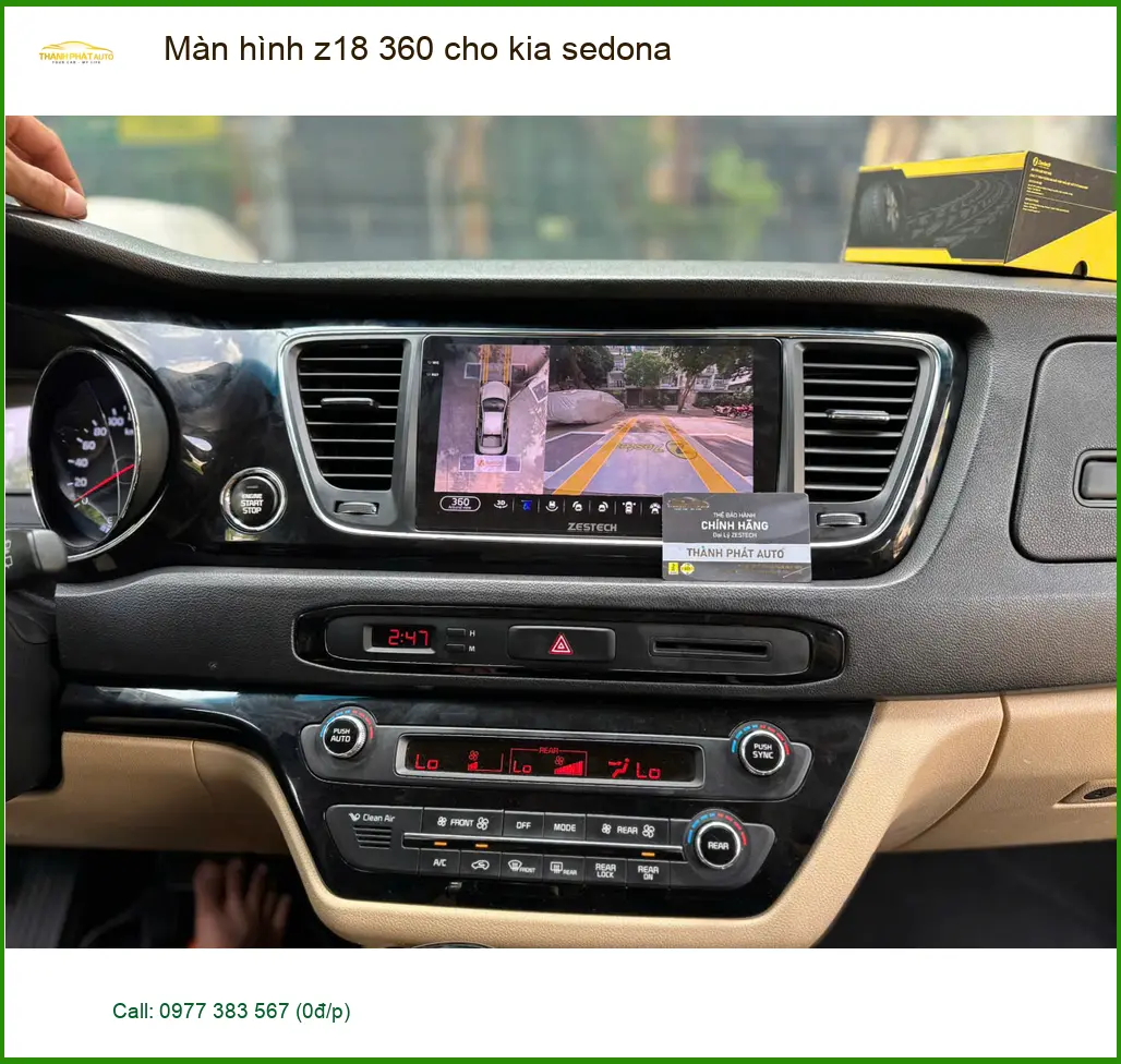 Anh Kiên lắp Màn hình Z18 360 cho Kia Sedona tại Quận Thủ Đức để quan sát toàn cảnh ảnh thực tế 2