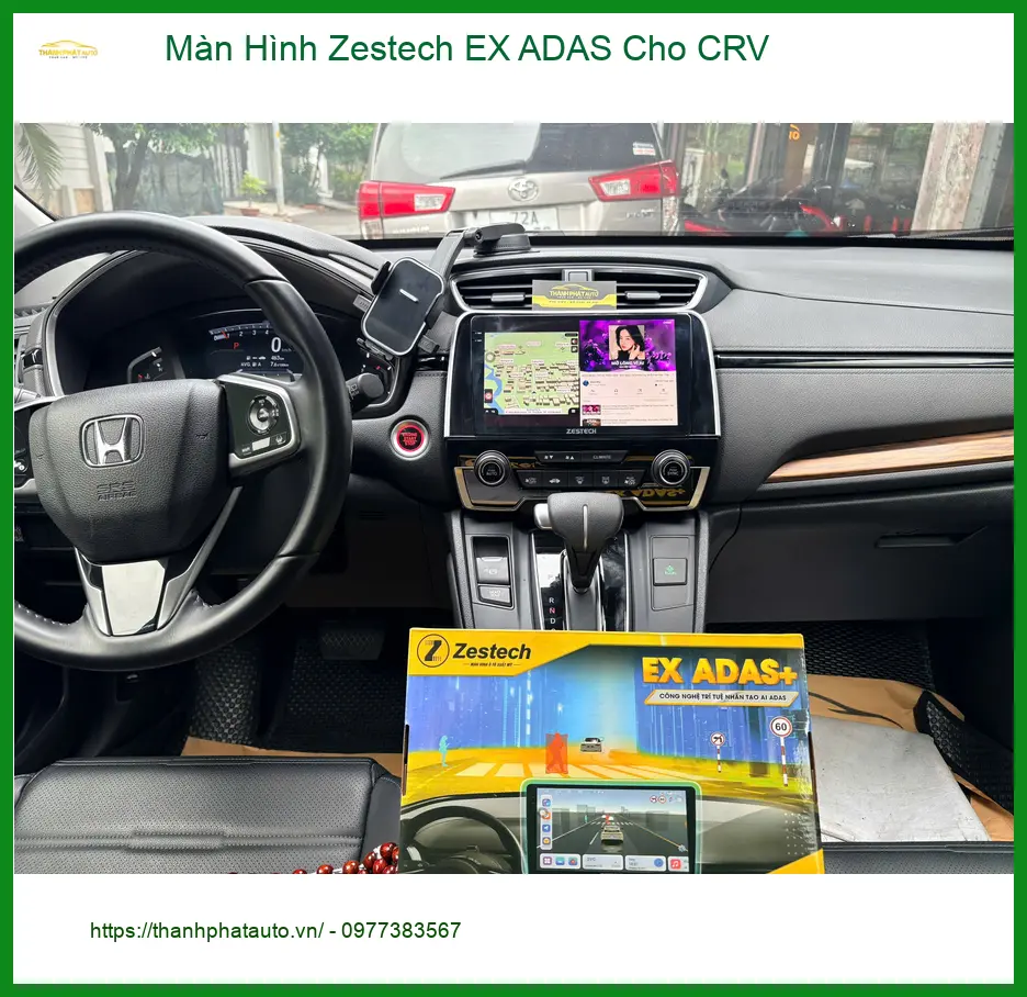 Anh Bách lắp Màn Hình Zestech EX ADAS cho CRV tại Quận 9 để di chuyển an toàn hơn