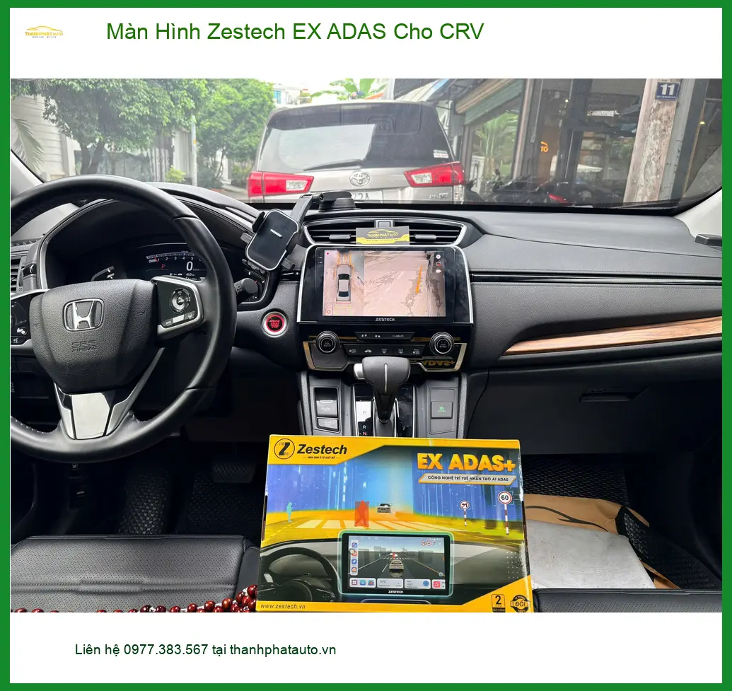 Anh Bách lắp Màn Hình Zestech EX ADAS cho CRV tại Quận 9 để di chuyển an toàn hơn ảnh thực tế 3