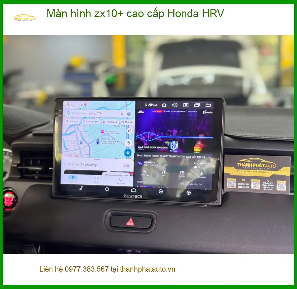 Anh Bảo lắp màn hình ZX10+ cao cấp Honda HRV tại Hóc Môn nâng tầm trải nghiệm lái