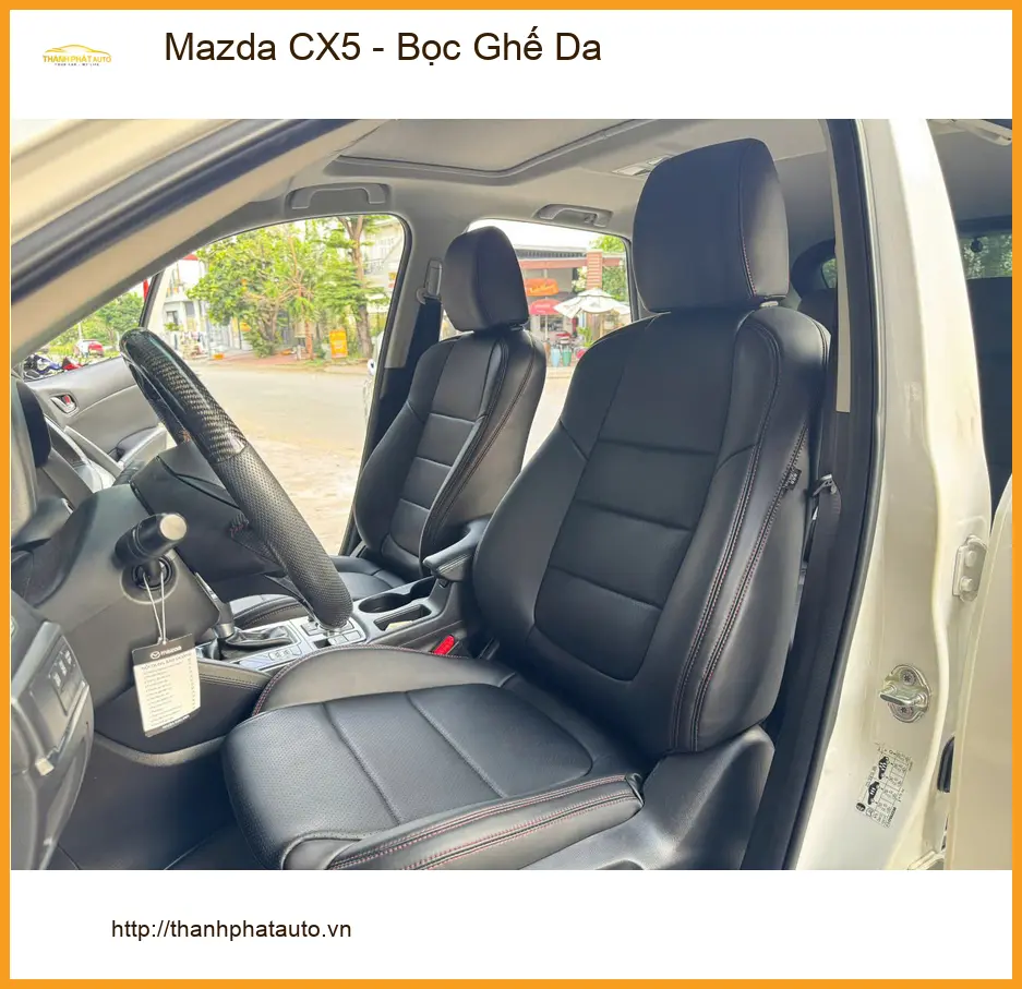 Chị Thảo bọc ghế da cho Mazda CX5 tại Quận Thủ Đức để nội thất sang trọng hơn ảnh thực tế 4